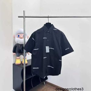 Designer (versão correta paris) 23ss primavera novas camisas soltas masculinas e femininas mesma silhueta camisa de manga curta kkjz