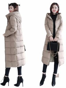 Överdimensionerad huva Slim LG Parkas Winter Thicken Warm Snow Wear Women's vadderad kappa blixtlås Solid färg Casual quiltad överrock x5ac#