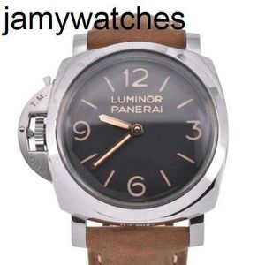Mens 1950 Designer Watch Paneraii PAM00557 Ręka czarna tarcza uzwojenia luksusowy pełny stal ze stali nierdzewnej Wodoodporne zegarki Wysoka jakość
