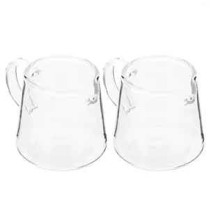 Wine Glasses 2 Pcs Glass Milk Cup Espresso Concentrate Coffee Serving Pitcher Multipurpose Storage Jugs Cups