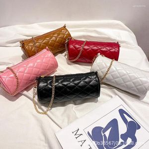 Sacos de ombro bordado cilindro bolsa 2024 sudeste asiático cross-border saco de uma peça feminina coreana senhoras mensageiro