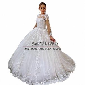 Elegante abito da sposa bianco Dr Plus Size perline di cristallo Appliques Abito da sposa Donna Abiti da festa formale Abiti da sposa 2024 O48f #