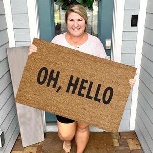 Carpets Cheer Blanket Oh Hello Welcome Funny Cute Doormat Door Mat Friends Home