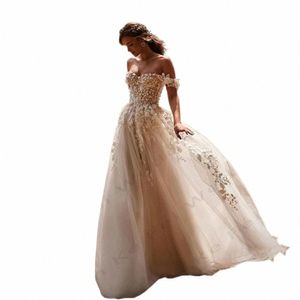 sexy spalle scoperte sirena abito da sposa squisito pizzo applique elegante soffici stile princ semplice mop nuovi abiti da sposa g79N #