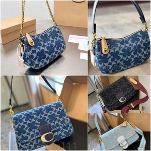 New Evening Bags evening bags fashion underarm bags clasical denim canvas bag with a shoulder strap half moon crossbody bags chambray swinger 2023