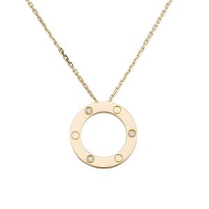 Designer Love Circle Pendant Necklace Fashion Letter Halsband för män och kvinnors alla hjärtans dag gåva 18K Guldpläterad lyx 3219