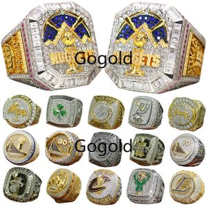 Designer mundial de basquete campeonato anel conjunto luxo 14k ouro 2023 pepitas jokic campeões anéis para homens mulheres diamante esporte jóias