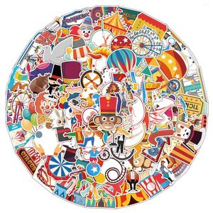 Gift Wrap 100Pcs INS Kawaii Cartoon Cute Circus Troup Stickers PVC Waterproof Decals For Kids Boys Girls Toys Gifts