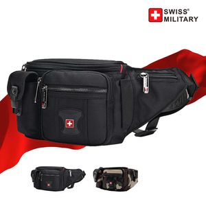 Swiss Military midjeväska Vattentät anti -stöld Multi Pocket Practical Fanny Pack Utomhus Sports campingbälte Vandringsverktygsfickor