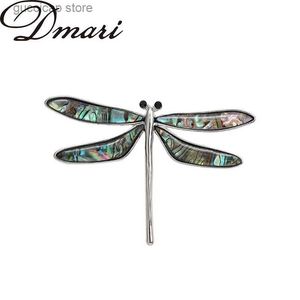 Pins broszki dmari kobiety broszka vintage Dragonfly Lapel Pin Abalone Shell Bról Luksusowe Akcesoria biżuterii do biurowej odzieży Party Y240329