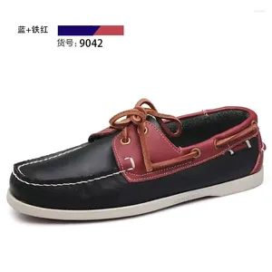 Casual Shoes 2024 Men Anti Slip Leather For Mens Brand Fashion Boat Shoe Handmade
