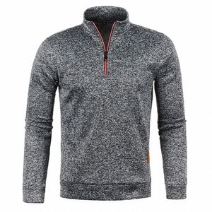 Män pullover män tjockare tröjor halv dragkedja för manlig hoody man sweatshir hösten fast färg turtleneck tröjor 66t6#