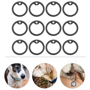 Dog Collars 12 Pcs Mens Black Necklaces Pet Tag Silencers Silicone Badge Dogtag Man Tags