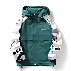 Giacche da caccia 2024 giacca patchwork maschile con cappuccio con cappuccio oversize a vento sottili abbigliamento per ragazzi maschio autunno outdoor 4xl