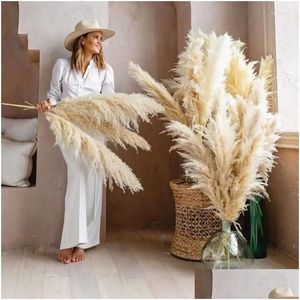 Dekoracyjne kwiaty wieńce 10pcs duże pampas trawa dekoracja rocznica mariage urodzinowy Dekoration Dekord home flores secas dhfva