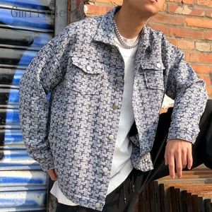 Casacos masculinos American Retro Moda Homens Mulheres Trendy High-End Design Casais Houndstooth Manta Outono High Street Freshing