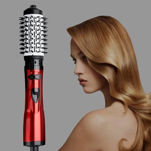 2 in 1 Rotating Electric Hair Straightener Brush Curler Dryer Air Comb Negative Ion Styler 240329