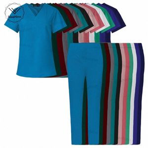 Sjuksköterska arbetskläder ammande skrubber Pet Shop Beauty Sal Phcy Workkläder Set Women Mens Scrubs Dental Clinic Uniforms N7LT#