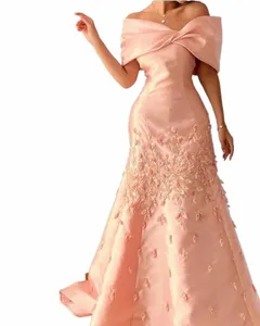 saudi Arabia Elegant Evening Dres Pink Off The Shoulder Prom Dres Mermaid Floor Length Formal Party Dres k7Y6#