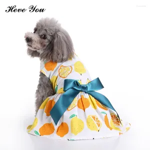 犬のアパレルheve you you pet colouss for ellogs closition party Princess Dresses Summer Bowknot Dress Pupty Cat Cute Skirt XS-L