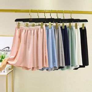 Damen-Nachtwäsche, koreanische Frauen, Sommer, dünn, coole Taille, solide, bequeme Eis-elastischer Schlaf-Pyjama, 2024, Seidenböden, Shorts, weiblich