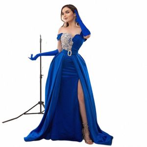 elegant New Evening Dres Sexy Mermaid Off The Shoulder Sleevel High Slit Fluffy Princ Style Party Prom Gowns For Women W8hJ#