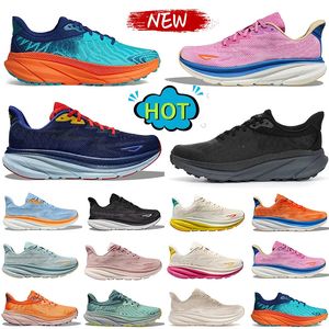 Free People Running Shoes Bondi 8 Clifton 9 Athletic Runner Triplo Preto Branco Absorção Plataforma Sapatilhas Mulheres Mens Outdoor Sports Jogging Trainers