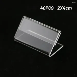 フレームサインディスプレイスタンド透明値タグ40/50pcsイーゼルラベルセット2x4cm