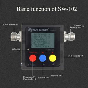 SW-102 Digital Antenna Power &SWR Meter VSWR 1.00-19.9 VHF/UHF 125-525MHz for Two Way Radio Ham Walkie Talkie Wholesale