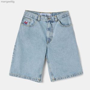 Shorts femininos grande menino y2k calças harajuku gótico hip hop desenhos animados bordado baggy jean novos homens roupas femininas cintura alta 240329