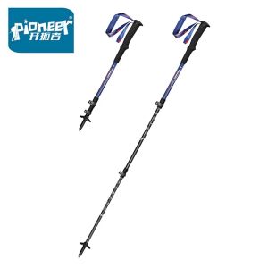 Sticks Pioneer 99% Carbon Fiber Cane 3 Section Outer Lock Retractable Trekking Pole Outdoor Climbing UltraLight Walking Sticks