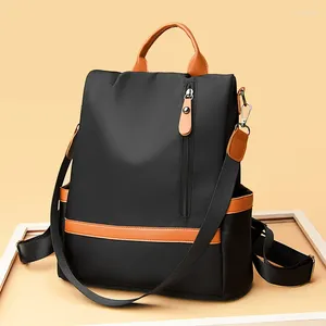Backpack Bags For Women Nylon High-capacity Solid Color Backpacks Women's School Bag Travel Handbags Female Girls