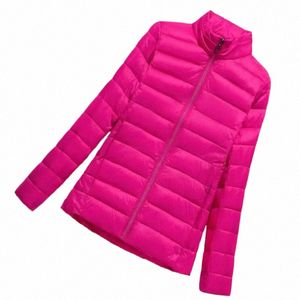 2024 autunno inverno ultraleggero sottile piumino da donna sottile corto con cappuccio caldo piumino d'anatra bianco cappotto da donna tuta sportiva top l7uV #