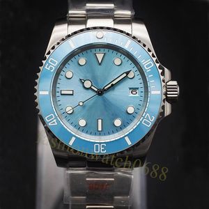 AAA Mens 40mm Mechanical Watch Designer 904L جميع الفولاذ المقاوم للصدأ السيراميك الفاخرة الساحلية قابلة للطي حزام مشبك Montre de Luxe استنادًا إلى صور حقيقية