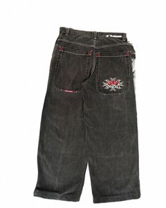 hiphop y2k baggy jeans mönster tryck överdimensionerade breda ben jeans vintage denim byxor män kvinnor nya gotiska breda byxor streetwear e2b7#