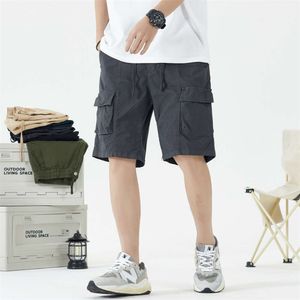 OLA Calça de trabalho masculina estilo high street, primavera e outono, americana, lavada, 5/4, casual, simples, versátil, cor sólida