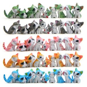 9 pezzi/set simpatici gatti giapponesi figure mini gattino decorazioni per il giardino di casa figurine in PVC giocattoli in miniatura