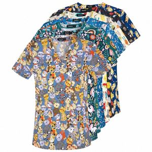 Krankenhaus Arzt Print Scrub Shirt Spa Carto Outdoor Job Hygiene Kurzarm Großhandelspreis Hohe Qualität Medizinische Uniform Weiche M8bN #