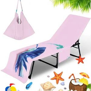 Cadeira cobre Olá Verão Impressão Lounge Beach Toalha Capa Microfibra Piscina Sunbath Soft Chaise 210x75cm