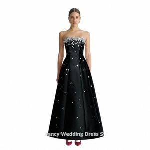 Fancy Luxury Dubai Black Beaded Evening Dr For Women 2024 Elegant Pink Arabic Wedding Birthday Party Formella klänningar V8OW#