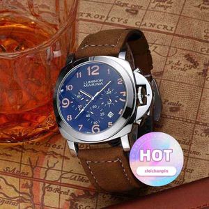 Designer Watch Men's Fashion Leather Strap Date Multi-Function Casualpaner Watch Liu V6MJ