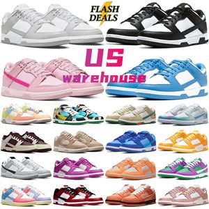 2024 Männer Frauen Schuhe Flache Turnschuhe Lows Panda Rose Weiß Schwarz Whisper Team Gold Blau UNC Triple Pink Grey Fog Raspberry Strawberry Peach Herren Casual Trainer GAI