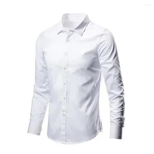 Herrklänningskjortor Mens T-shirt Casual Suit Shirt Långärmad affär Slim Fit Professional Lightweight Fashion Gentleman Clothing Jacket