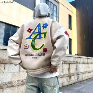 Jaquetas masculinas flor americana bordado reunindo streetwear tendência casaco inverno homens moto masculino bomber jaqueta unisex