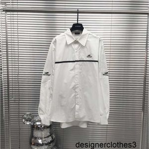 Designer B Family High Edition Paris Nuova camicia bianca ricamata sul davanti e sul retro Camicia unisex stile OS allentata C8OY