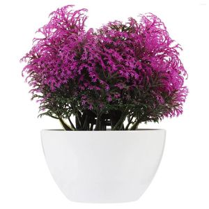 Decorative Flowers Artificial Potted Plant Plants Faux Flower Bonsai Tree Fake Ornaments Plastic In Small Decor