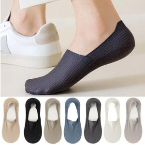 Herrstrumpor 1Pair Low Cut Ankle Boat Soft Silicone Non-Slip Breattable Mesh Ultra-Thin Invisible Spring