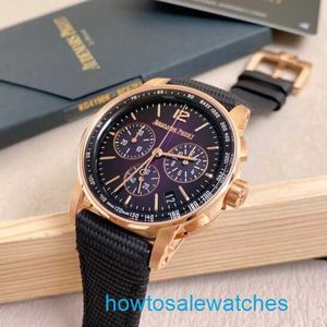 Herr AP Wristwatch Epi Code 11.59 Series 26393or Rose Gold Smoked Purple Plate Mens Fashion Leisure Business Sports Chronograph Watch