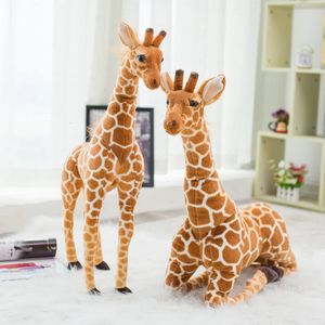 Enorme vida real girafa brinquedos de pelúcia bonito animal de pelúcia bonecas simulação macia girafa boneca de alta qualidade presente aniversário crianças brinquedo 240308