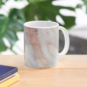 Kubki Civezza - Rose Gold Marble Coffee Mub Funny Travel Cup Ceramic